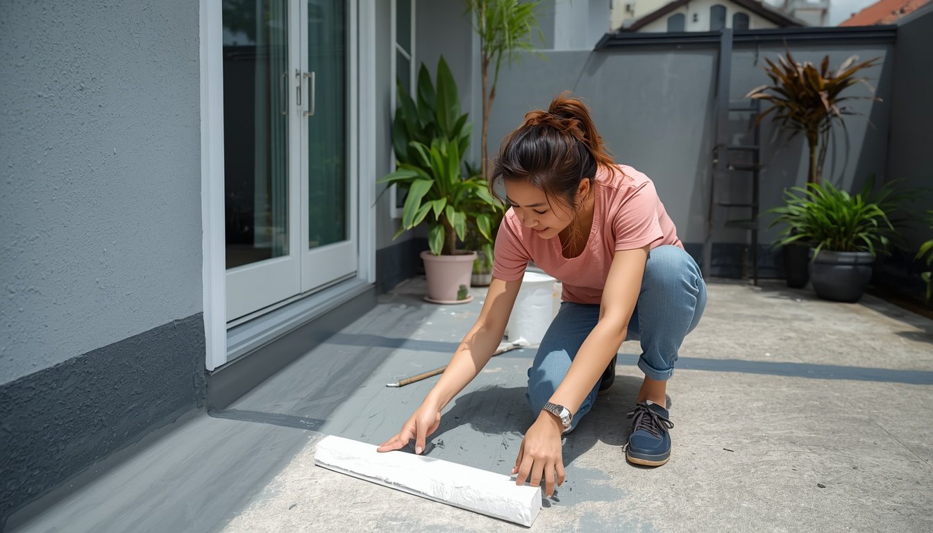 lucid-origin_I_need_a_waterproofing_done_with_grey_color_on_the_outside_malaysian_house_floor-0