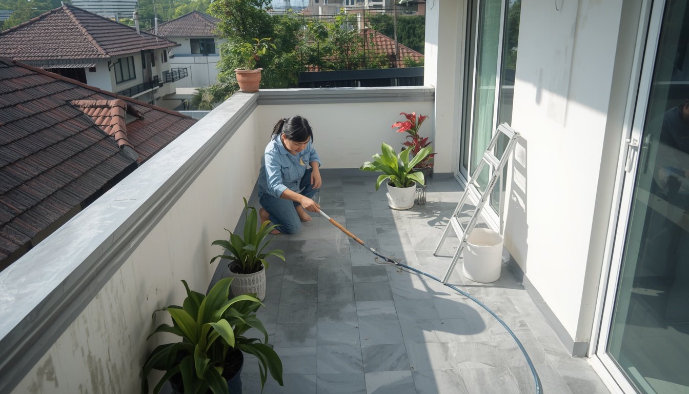 lucid-origin_I_need_a_waterproofing_done_with_light_grey_color_on_the_balcony_floor_with_pott-2